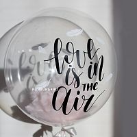 Шар Bubble с перьями «Love is in the Air»