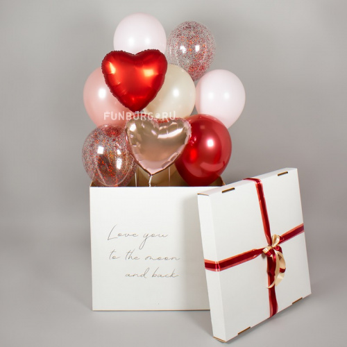 Огромная коробка-сюрприз с шарами «Love»