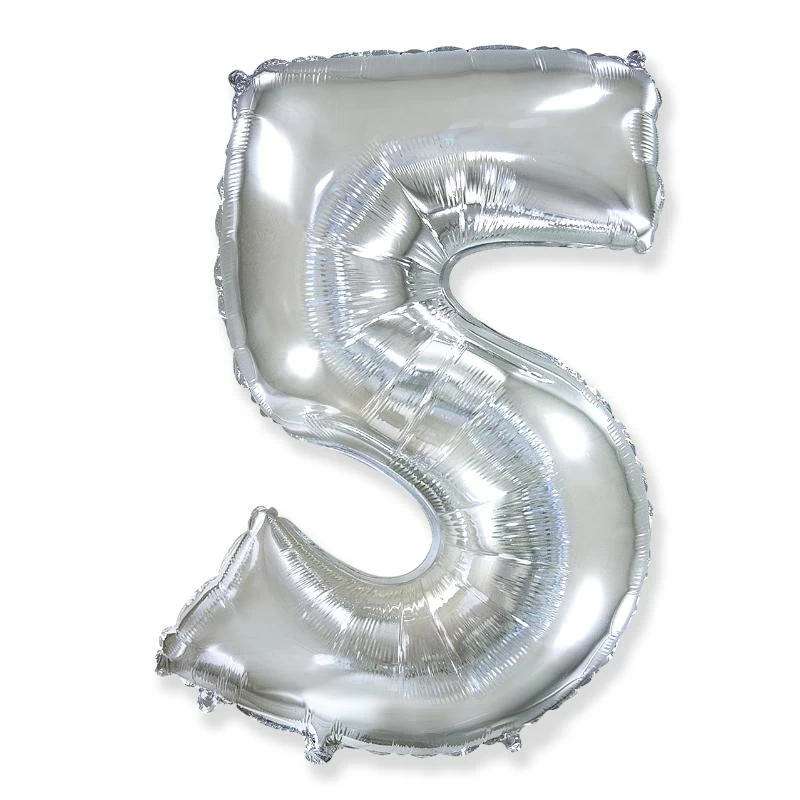 shar_iz_folgi_tsifra_5_serebryanaya_